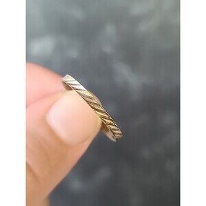 925 Sterling Silver Diamond Cut Band Ring, SIZE US 10 Vintage Oxidized